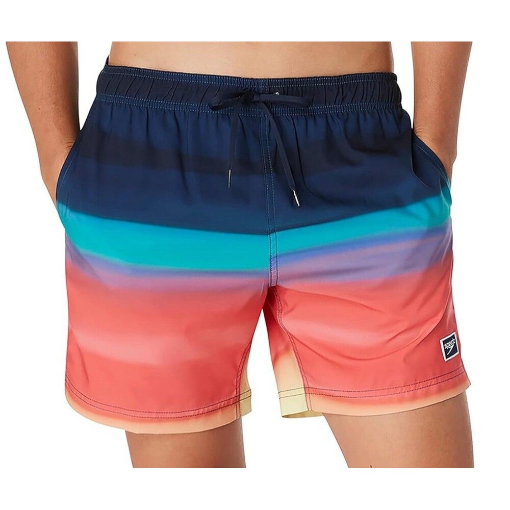 Speedo Men's 17" Bondi Blend Redondo Edge Volley Swim Trunks Sun Kissed Coral 2X